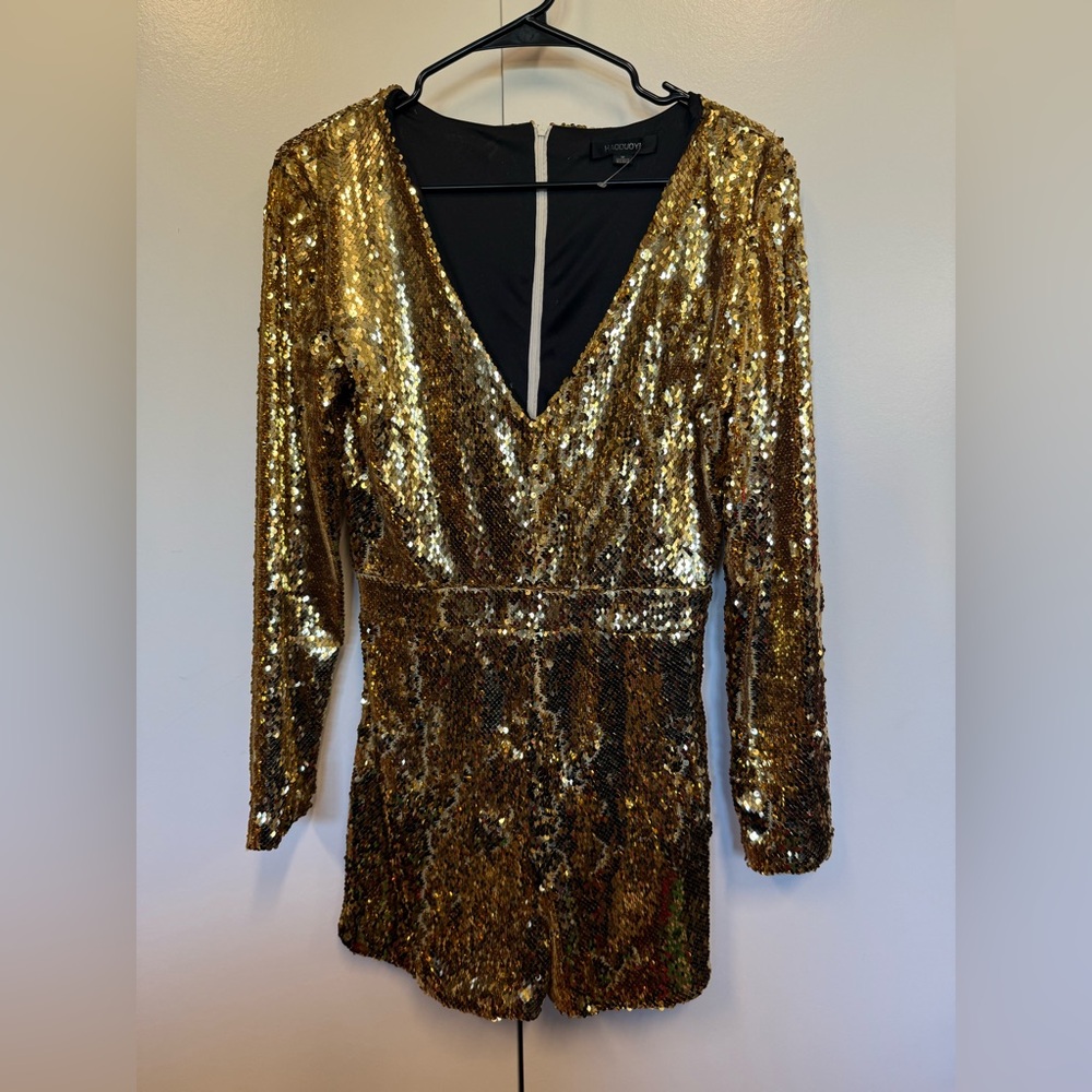 New gold sequined jumpsuit. Sexy. Vegas. Taylor swift concert or costume.